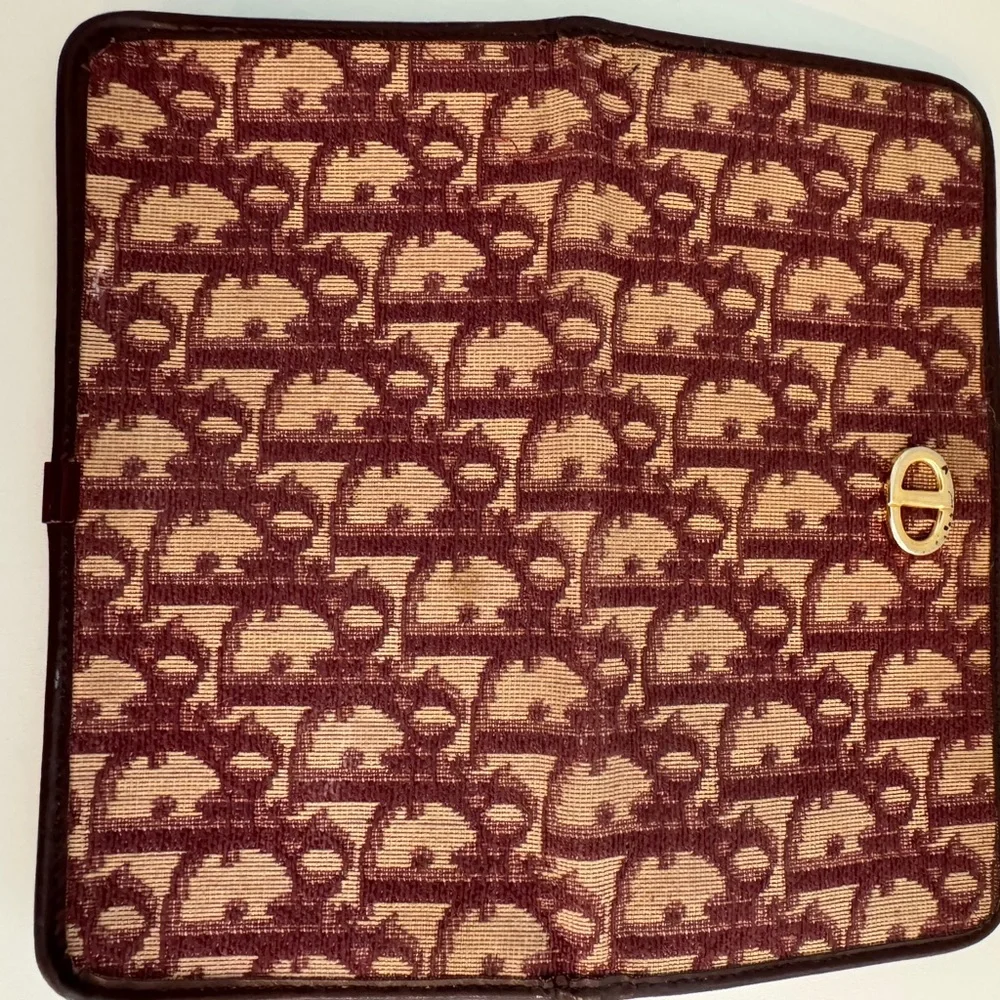 Christian Dior Vintage Monogram Trotter Pattern Canvas Bi-Fold Long Wallet
